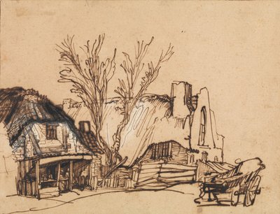 To hytter, ca. 1636. av Rembrandt van Rijn