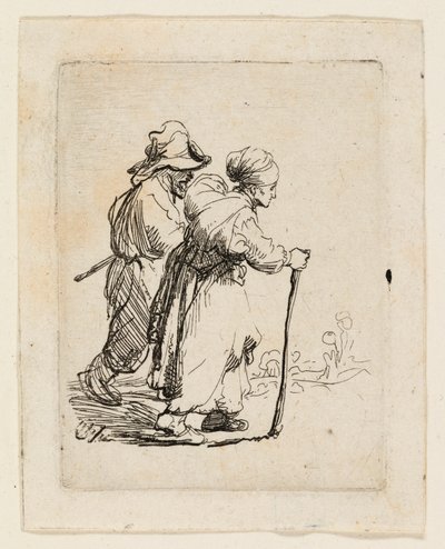 To tramper, en mann og en kvinne av Rembrandt van Rijn