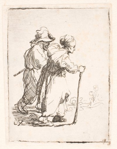 To tramper, en mann og en kvinne av Rembrandt van Rijn