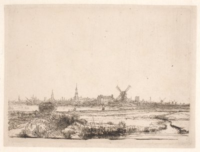 Utsikt mot Amsterdam av Rembrandt van Rijn