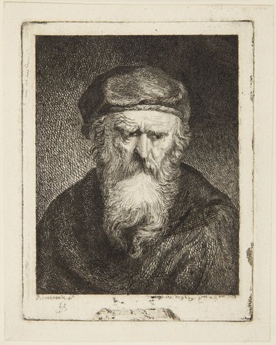 Atrabiliær gammel mann av Rembrandt van Rijn