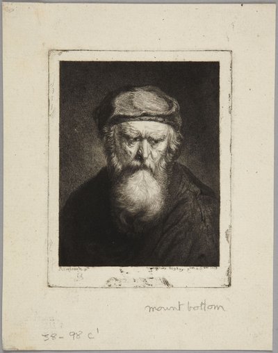 Atrabilsk gammel mann av Rembrandt van Rijn