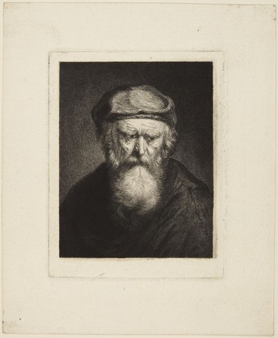 Irritabel gammel mann av Rembrandt van Rijn