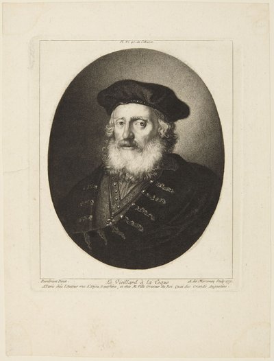Gammel mann med beret av Rembrandt van Rijn