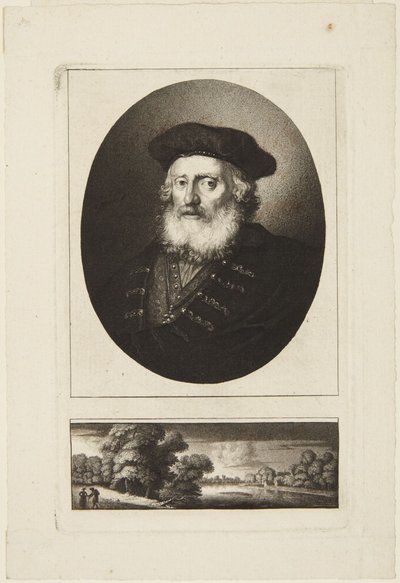 Gammel mann med toque av Rembrandt van Rijn