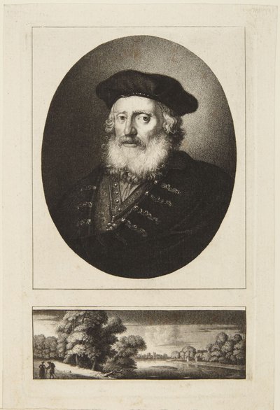 Gammel mann med lue av Rembrandt van Rijn
