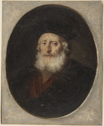 Gammel mann med toque av Rembrandt van Rijn