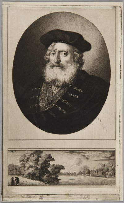 Gammel mann med lue av Rembrandt van Rijn