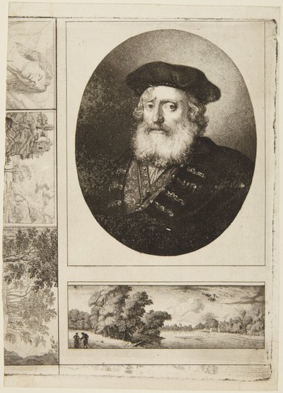 Gammel mann med toque av Rembrandt van Rijn