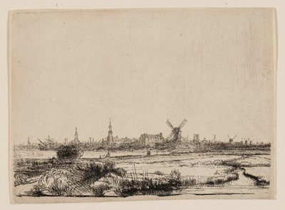 Utsikt over Amsterdam fra Kadijk av Rembrandt van Rijn