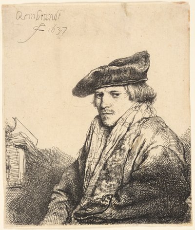Ung mann i fløyelshette (Ferdinand Bol?) av Rembrandt van Rijn