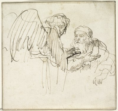 Sakarias og engelen, ca. 1635 av Rembrandt van Rijn