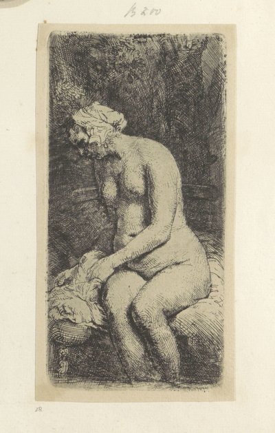 Sittende naken kvinne Recueil de quatre-vingt-cinq estampes originales (serietittel) av Rembrandt van Rijn