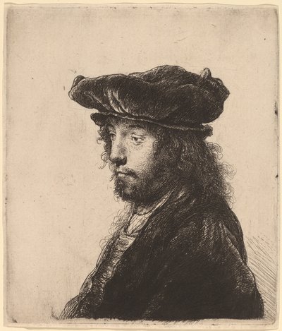 Det fjerde orientalske hodet av Rembrandt van Rijn and Studio of Rembrandt