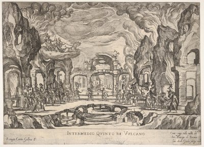 Fifth Interlude: Vulcan Intermedio quinto di Volcano, fra serien Seven Interludes..., 1608. av Remigio Cantagallina
