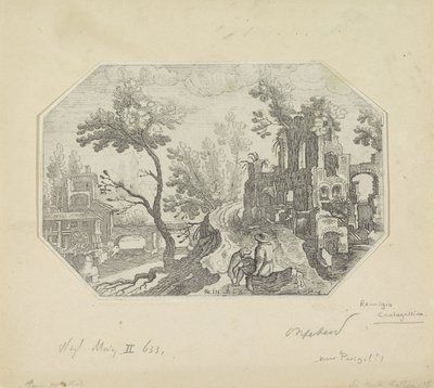 Landskap med ruin av Remigio Cantagallina