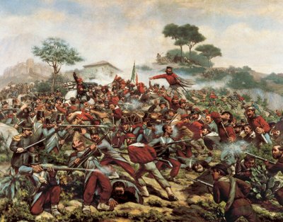 Giuseppe Garibaldi i slaget ved Calatafimi 15. mai av Remigio Legat