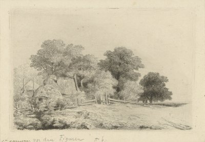 Gård ved et gjerde av Remigius Adrianus Haanen