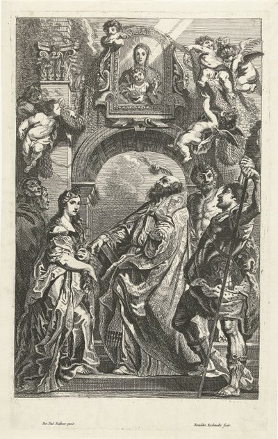 Hellige under et bilde av Santa Maria i Vallicella av Remoldus Eynhoudts