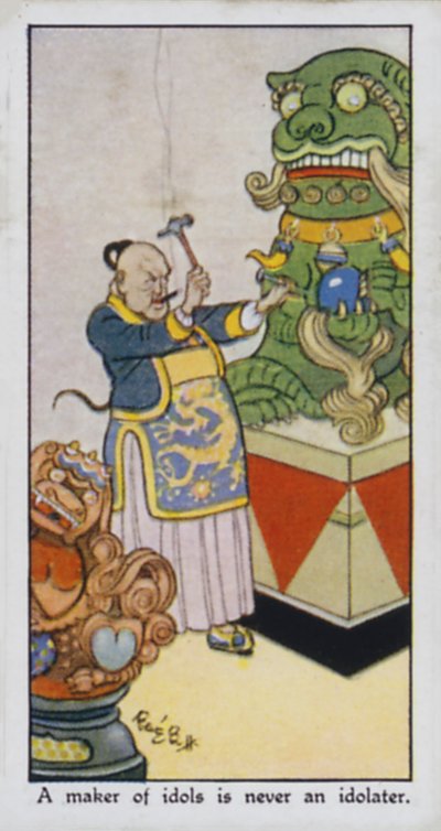 En avgudsskaper er aldri en avgudsdyrker (farge litho) av René Bull