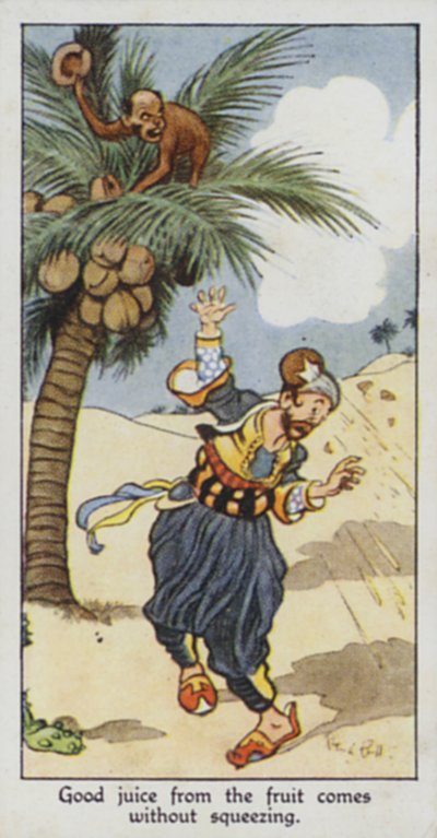 Østlig ordtak: God juice fra frukten kommer uten å klemme (farge litho) av René Bull