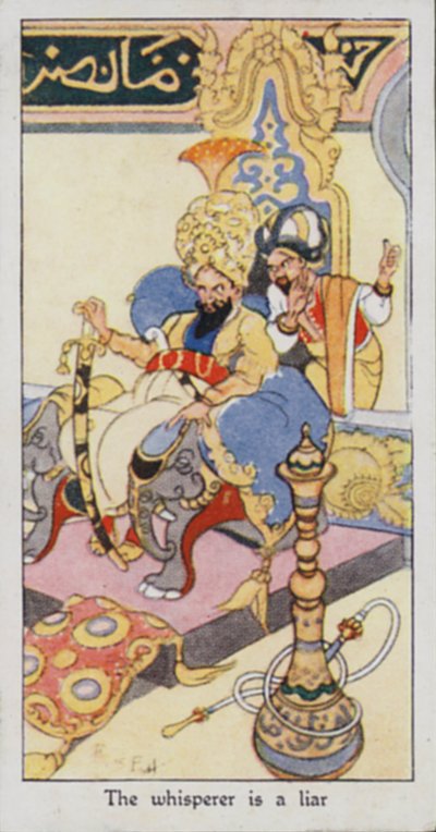 Østlig ordtak: Hviskeren er en løgner (farge litho) av René Bull