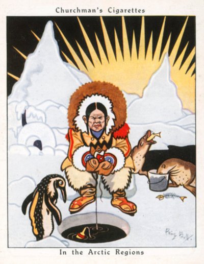 I de arktiske områdene (fargelitografi) av René Bull