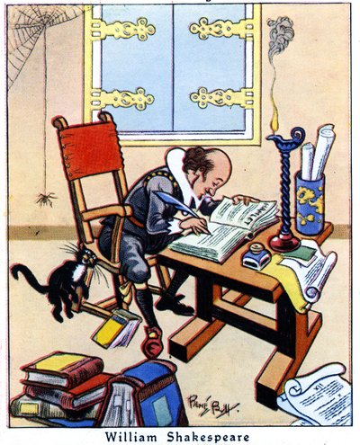 Shakespeare skrev Hamlet, 1936 av René Bull