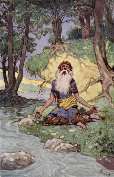 The Old Man of the Sea (farge litho) av René Bull