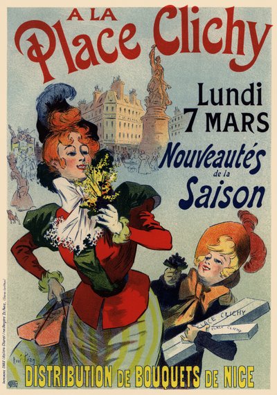 A la Place Clichy-plakat, 1890-tallet av René Louis Péan