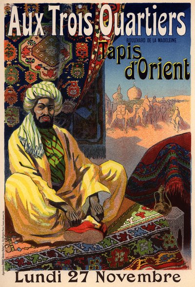 Three Quarters - Oriental Rug-plakat, 1890-tallet av René Louis Péan