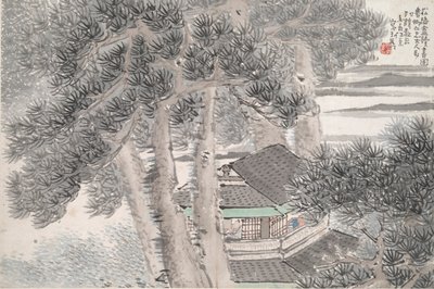 Lesing i det bortgjemte Pine Studio (Song yin an) av Ren Xun
