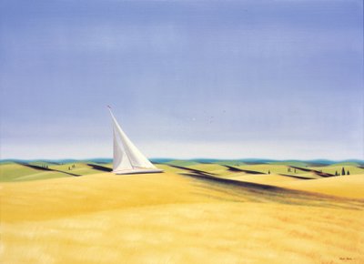 Sailing in Tuscanie, 2001, Olje på lerret av Rene Boin