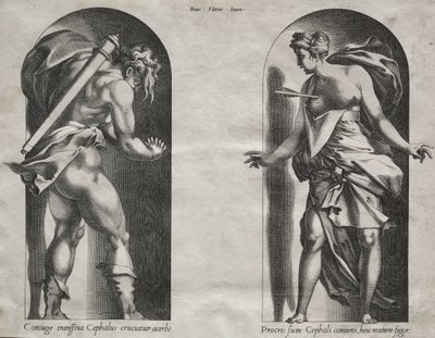Cephalus og Procris i to nisjer av Rene Boyvin