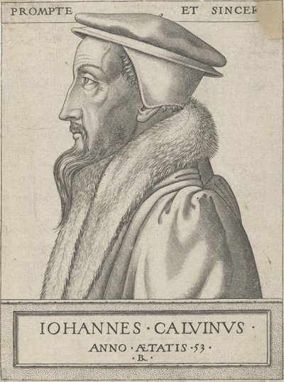 Jean Calvin (1509 - 1564), teolog og primærstyrke i den protestantiske reformasjonen, 53 år gammel av Rene Boyvin