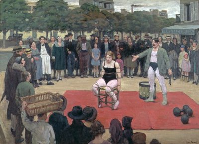 The Travelling Performers, ca. 1928-30 (olje på lerret) av René François Xavier Prinet