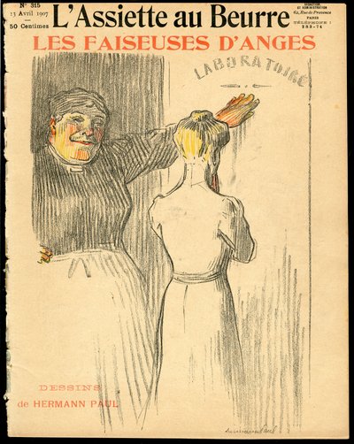 Omslag av “” L’Plate au beurre””, nummer 315, satirisk i farger av Rene George Hermann Paul