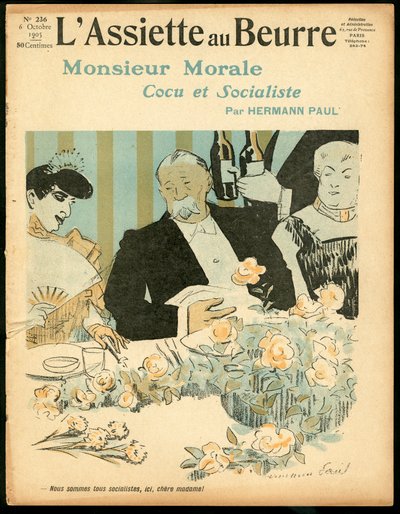 Omslag til "" The Butter Plate"", nummer 236, Satirique en Colors av Rene George Hermann Paul