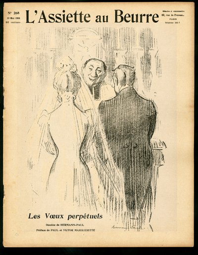 Omslag til "" The Butter Plate"", nummer 268, Satirique en Colors av Rene George Hermann Paul
