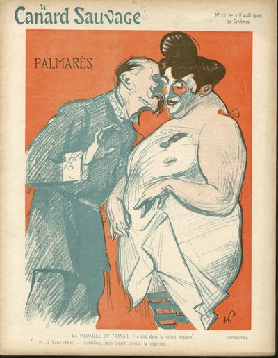 Illustrasjon av Hermann-Paul (1864-1940) for The Wild Duck Cover, nr. 20 av Rene George Hermann Paul