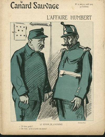 Illustrasjon av Hermann-Paul (1864-1940) for omslaget til Le Canard Sauvage, nr. 21 av Rene George Hermann Paul