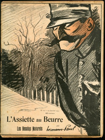 L'Plate au beurre, nummer 147, satirisk i farger av Rene George Hermann Paul