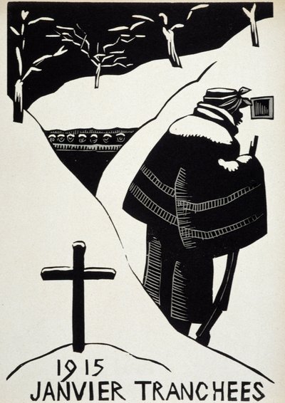 Januar 1915: les skyttergraver - i "" War Calendar of War"", ill. av Herman-Paul, Librairie Lutetia, Paris av Rene George Hermann Paul
