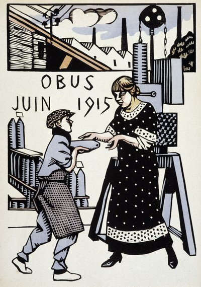 Juni 1915 - i "" War Calendar of War"", tegning av Hermann-Paul, red. 1916 av Rene George Hermann Paul