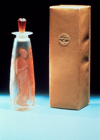 Glassflakon for parfymen Ambre Antique av Coty av Rene Jules Lalique