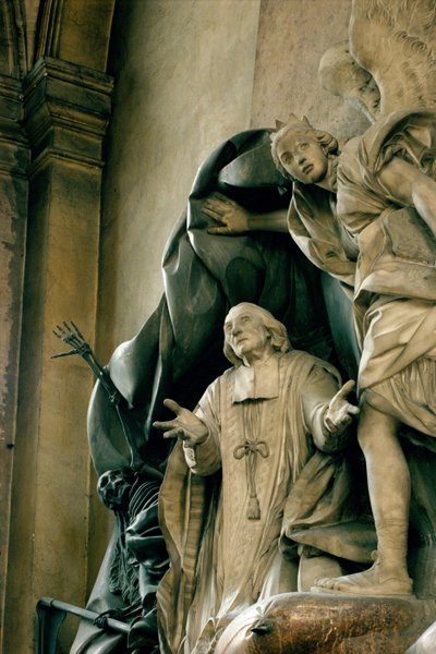 Detalj av graven til Jean Baptiste Joseph Languet de Gergy 1675-1750 1757 marmor og tre se også 252652 av Rene Michel Slodtz