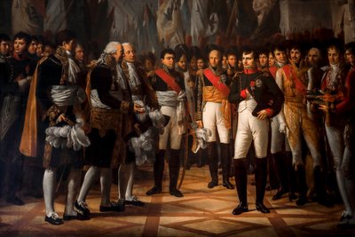 Napoléon mottar senatrepresentantene ved det kongelige palasset i Berlin av Rene Theodore Berthon