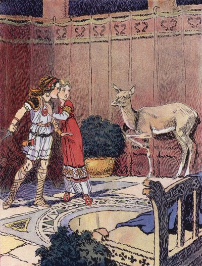 Den lille merovinger (farge litho) av Rene Vincent