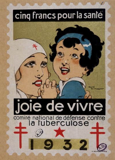 Stempel fra Landsforsvarskomiteen mot tuberkulose av Rene Vincent