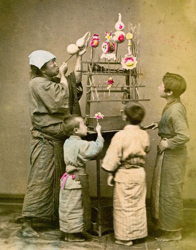 Ballongselger. c1875 av Renjo Shimooka